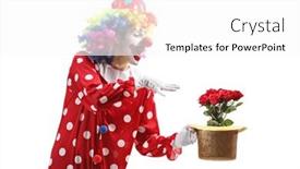  Presentation with magic - Slide deck enhanced with clown-performing-a-magic-trick background and a white colored foreground