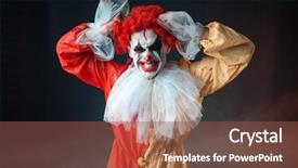  Presentation with tears - PPT theme featuring clown tears his hair jerk background and a tawny brown colored foreground