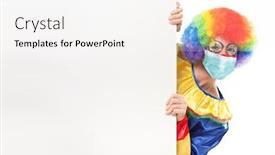  Presentation with clown - Slide set consisting of clown-wearing-a-mask-showing background and a white colored foreground