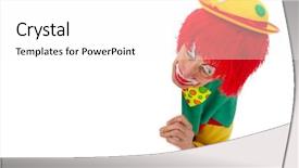  Presentation with clown - PPT theme consisting of clown with a white card background and a  colored foreground