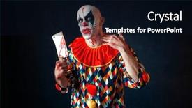  Presentation with horror - Beautiful presentation featuring clown with meat cleaver circus backdrop and a black colored foreground