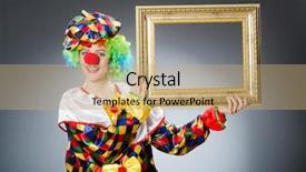  Presentation with picture frame - Slide deck enhanced with clown with picture frame in funny concept background and a coral colored foreground