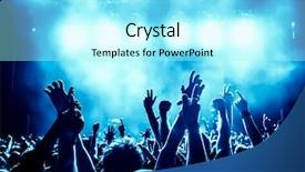  Presentation with stage lights - PPT theme consisting of club - silhouettes of concert crowd background and a arctic colored foreground