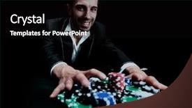  Presentation with betting - Cool new PPT layouts with club award - poker player betting everything backdrop and a black colored foreground
