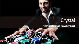  Presentation with betting - Slide set consisting of club award - poker player betting everything background and a wine colored foreground