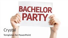  Presentation with bachelor - Slides consisting of club drugs - bachelor party card isolated background and a  colored foreground