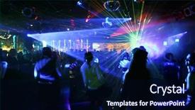  Presentation with laser light - Slide deck featuring club drugs - dancing people between scanner laser background and a navy blue colored foreground