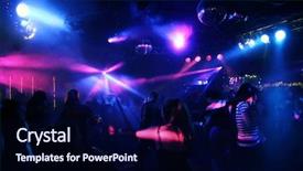  Presentation with disco dancing silhouettes - Presentation design having  background and a  colored foreground.