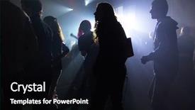  Presentation with disco dancing silhouettes - Presentation design having club drugs - silhouettes of dancing people background and a black colored foreground