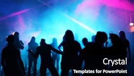  Presentation with drugs teenagers - Cool new PPT layouts with club drugs - silhouettes of dancing teenagers backdrop and a black colored foreground