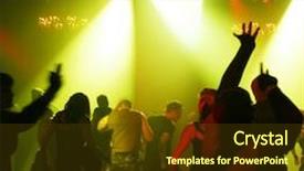  Presentation with pink disco dancing silhouettes - Amazing presentation theme having club drugs - silhouttes of dancing people backdrop and a tawny brown colored foreground