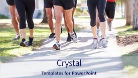  Presentation with runners - Colorful PPT layouts enhanced with club foot - close up of runners feet backdrop and a lemonade colored foreground