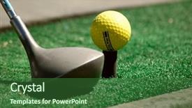  Presentation with club - Cool new presentation theme with club head and practice golf backdrop and a forest green colored foreground