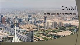  Presentation with hotels - Slide set featuring club hotels and residential area background and a light gray colored foreground