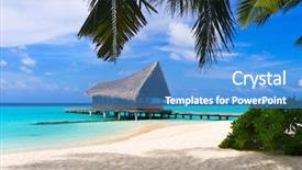  Presentation with tae kwon do taekwondo club - Slides enhanced with club on a tropical island background and a teal colored foreground