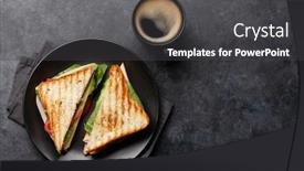  Presentation with breakfast sandwich - Cool new presentation with club-sandwich-and-coffee-cup backdrop and a dark gray colored foreground