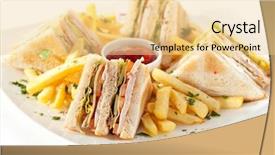  Presentation with french fries - Amazing PPT layouts having club sandwich with cheese pickled backdrop and a blonde colored foreground