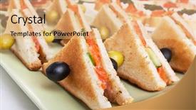  Presentation with cucumbers - Colorful PPT theme enhanced with club sandwich with salmon backdrop and a coral colored foreground
