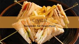  Presentation with french fries - Amazing presentation theme having club sandwiches with smoked salmon and french fries backdrop and a gold colored foreground