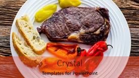  Presentation with peppers - PPT layouts enhanced with club-steak-with-grilled-sweet background and a red colored foreground