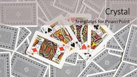  Presentation with playing cards - Theme having poker cards four of kind background and a light gray colored foreground