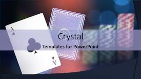  Presentation with dark grey - Slides having clubs 3d card against dark background and a light blue colored foreground