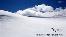  Presentation with winter blue - Colorful presentation theme enhanced with cluds - background of cold winter landscape backdrop and a light gray colored foreground