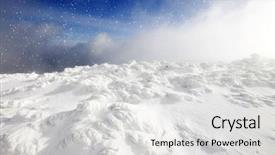  Presentation with snow - Presentation theme with cluds - background of cold winter landscape background and a  colored foreground