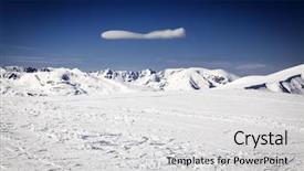  Presentation with sugarcane fields mountains landscape nature - PPT theme featuring cluds - high mountains winter landscape background and a  colored foreground