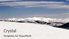  Presentation with snow covered trees and falling - Beautiful slides featuring cluds - winter landscape with snow covered backdrop and a  colored foreground