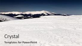  Presentation with snow - Slides having cluds - winter landscape with snow covered background and a  colored foreground