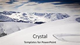  Presentation with mountains - PPT layouts featuring cluds - winter landscape with snow covered background and a  colored foreground
