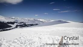  Presentation with house snow mountain - Cool new slides with cluds - winter landscape with snow covered backdrop and a  colored foreground
