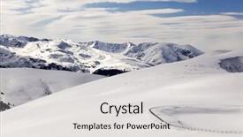  Presentation with sugarcane fields mountains landscape nature - Theme enhanced with cluds - winter landscape with snow covered background and a  colored foreground