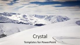  Presentation with snow - Presentation design with cluds - winter landscape with snow covered background and a  colored foreground