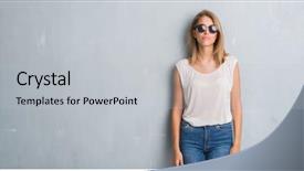  Presentation with smart - PPT layouts consisting of clue - beautiful young woman standing background and a light gray colored foreground