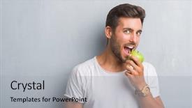  Presentation with environmental psychology man green - Beautiful slides featuring clue - handsome young man over grey backdrop and a light gray colored foreground