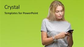  Presentation with young woman diagnosis of sti - PPT theme having clue - young caucasian woman sending message background and a yellow colored foreground