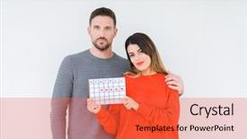  Presentation with catholic couple silhouette of young - Colorful PPT layouts enhanced with clue - young couple holding ovulation calendar backdrop and a red colored foreground