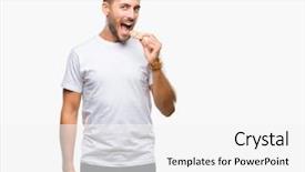  Presentation with chocolate chip cookie - Presentation with clue - young handsome man eating chocolate background and a white colored foreground