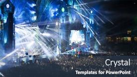  Presentation with live music concert - Audience pleasing theme consisting of cluj-napoca-romania-august-4 backdrop and a ocean colored foreground