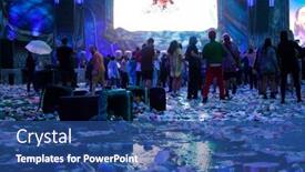  Presentation with food waste - PPT theme featuring cluj-napoca-romania-august-6 background and a ocean colored foreground