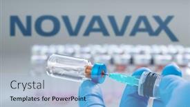  Presentation with covid vaccine - Amazing PPT theme having cluj-napoca-romania-march-9 backdrop and a light blue colored foreground