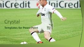  Presentation with champions league - Presentation theme featuring cluj-napoca-romania-october-2 background and a mint green colored foreground