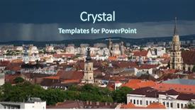  Presentation with church - Slide set having cluj-napoca with st michael background and a  colored foreground