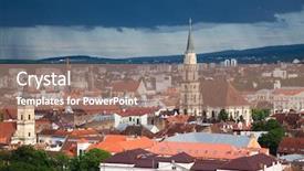  Presentation with people at church - Presentation design enhanced with cluj-napoca with st michael background and a  colored foreground