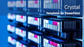  Presentation with internet - PPT theme featuring cluster-of-hard-drives-inside background and a ocean colored foreground