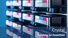  Presentation with internet - Slides enhanced with cluster-of-hard-drives-inside background and a ocean colored foreground