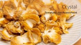  Presentation with preserved - Presentation enhanced with cluster-of-preserved-conch-pieces background and a yellow colored foreground