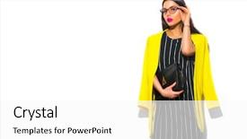  Presentation with fashion accessories - PPT theme featuring clutch - business wear look style beauty background and a white colored foreground